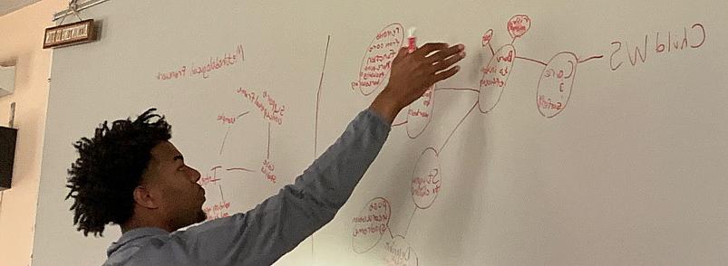 Mason Jones explains a conceptual map of his summer research on approaches to supervision in the ...